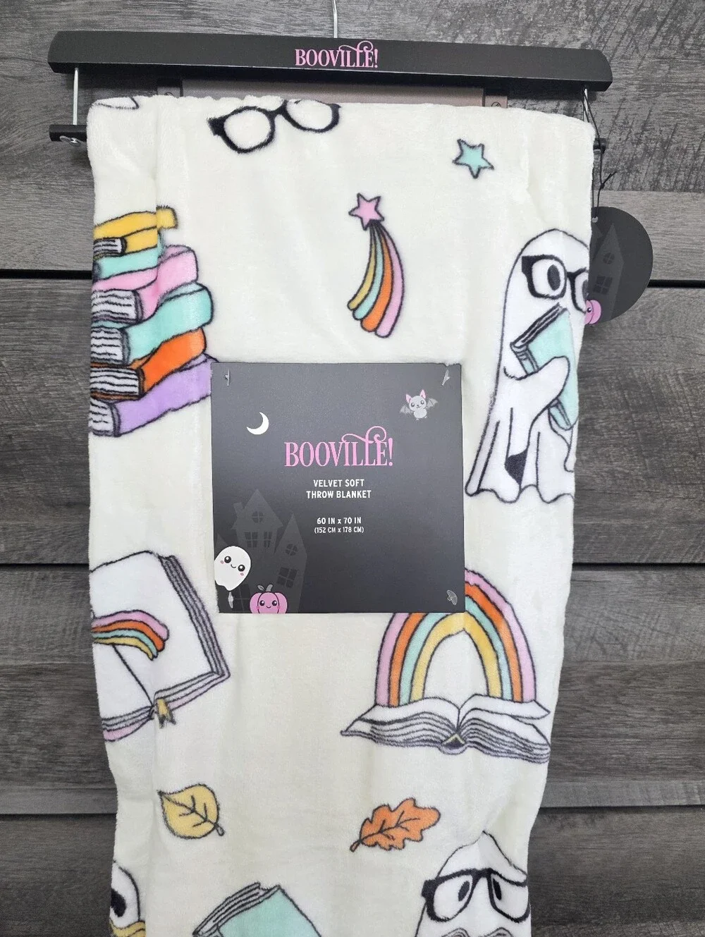 Ghost Reading a Book Halloween Throw Blanket 60
